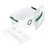 Relaxdays Medizinbox, 5 Fächer, Erste Hilfe Kasten für Hausapotheke, Kunststoff, HxBxT: 14,5 x 30...