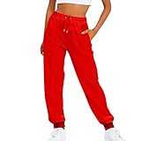 2025 Herbst Winter Damen Einfarbige Kordelzug Elastische Taille Casual Lose Fuß Fleece Sweatpants...