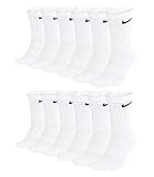 Nike Unisex Trainingssocken Everyday Cushioned Crew Socks SX7664 6 Paar, Artikel:-100 white,...