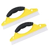 SHOWERORO 2 Stück Duschabzieher Kunststoff Fensterabzieher für Auto und Glasflächen Gelb...