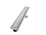 VILSTEIN Duschrinne 80cm, Edelstahl Bodenablauf Komplettset, extra flach, Siphon mit Geruchsstop,...