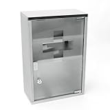 Style home Medizinschrank abschließbarer Arzneischrank aus Edelstahl, 45 * 30 * 12cm 3 Fächer,...