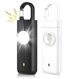 2 Pcs Taschenalarm, Schrillalarm für Frauen, Persönlicher Alarm mit Stroboskop LED...