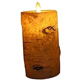 NUOBESTY Elektronisches Kerzenlicht Flackern Lampe Kerzenlichter Drinnen Birke Flammenlos Teelicht...