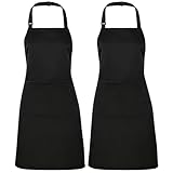 Halinuia 2 Stück Schürze für Damen Männer,Kochschürze Koch Schürze,Unisex Verstellbarem...