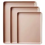 Keks-Backbleche, 3er-Set, antihaftbeschichtetes Backblech aus Kohlenstoffstahl, robust, ofenfest,...