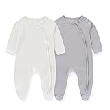 JELYLOVE Unisex Langarm Baby Jungen Mädchen Strampler 0-12 Monate 95% Rayon aus Bambus 5% Elasthan...