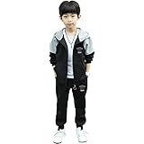 Amur Leopard Jogginganzug Jungen Kinder Trainingsanzug Casual Sportanzug 2tlg Sweatjacke mit Kapuze...