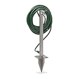 Relaxdays Wasserzapfstelle, mit Erdspieß & Schlauchhalter, HBT: 66x29x15 cm, Garten Wassersäule,...