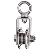 KCNOFNC 40mm Umlenkrolle mit 2 Kugellager, Edelstahl Fitness flaschenzug，Umlenkrollen für 8mm...