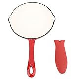 Fictory Emaillierte Gusseisen-Bratpfanne, Antihaft-Pfanne für Camping, Grill-Kochgeschirr, 20 cm,...