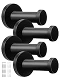 WJUAN 4er Set Garderobenhaken Edelstahl Schwarz | 53mm Handtuchhaken | Wandhaken mit 20kg Tragkraft...