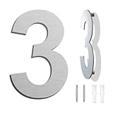Edelstahl Hausnummer - Wetterfest und Pflegeleicht - Metallic Mattes Silber Finish - Moderner...