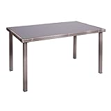 Mendler Poly-Rattan Tisch HWC-G19, Gartentisch Balkontisch, 120x75cm - grau-braun