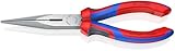 KNIPEX Flachrundzange mit Schneide, 200 mm, Chrom-Vanadium Stahl, formstabil bei Verwindung durch...