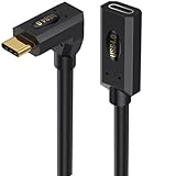 JSADZKJ 90-Grad-USB-C-4.0-Kabel, rechtwinklig, USB-C-Stecker auf Buchse, Verlängerungskabel, 240 W,...