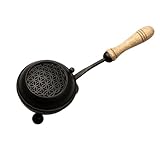 NKlaus Eiserne Räucherpfanne schwarz Ø 8cm - Perfekt für Räucherwerk und Weihrauch 15873