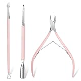 Makartt Nagelhaut Trimmer mit Nagelhautschieber, 3 PCS Rosa Zangen Nagelhaut Professionelle...