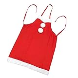 FJMQHU Weihnachtsschürze für Erwachsene, Abriebfest, Rote Kostümschürze