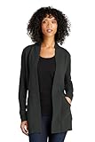Port Authority Damen Microterry Cardigan LK825, Dunkelgrau, 3X-Groß