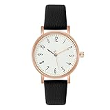 OFFCUP Damenuhr, Damen Analog Quarz Uhr mit Leder Armband, Uhren Damen Einfache Business Klassische...