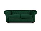 Sofa Chesterfield Asti 2-Sitzer, Couchgarnitur 2-er, Sofagarnitur, Couch mit Holzfüße, Polstersofa...