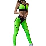 Damen Yoga Trainingsanzüge Sport Shirt Vest Trainingshose Set Yoga Hosen Leggings Tights Shape...