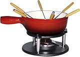 Baumalu - Fondue-Set aus rotem emailliertem Gusseisen - Abmessungen 20 cm - ideal für 6 Personen -...