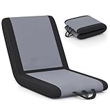 COSTWAY Stadion Sitzkissen faltbar, Bodenstuhl mit Verstellbarer Rückenlehne, gepolsterter...