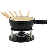 BBQ-Toro Gusseisen Fondue Set für 6 Personen | 2 Liter | Fondueset 9 teilig mit Brenner und Gabeln...