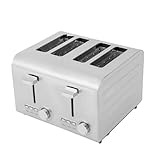 JAYEUW 4-Scheiben-Toaster Edelstahl Toaster Familientoaster/Bürotoaster zum Toasten Auftauen und...
