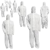 Bohrfux - 10 Stück PP Einweganzug Schutzanzug Einweg Overall Maleranzug 40g/m² Gr. L-XXXL...