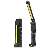 2 Stück LED Arbeitsleuchte Aufladbar mit Magnetfuß und Haken, 360° Drehbare Werkstattlampe mit 7...