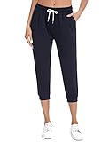 Sykooria Damen 3/4 Jogginghose Trainingshose High Waist Sporthose Yoga Hosen Freizeithose Sweathose...