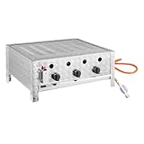 GastroHero Tischbräter Gas mit 3 Brennern, 11 kW, 650 x 570 x 270 mm, Outdoor geeignet,...