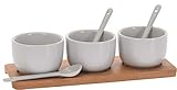 7-teiliges Keramik Servier-Set für Saucen, Dips, Marmelade und mehr - Präsentation mit Porzellan...