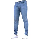 Generisch Stretch Jeanshose Herren Regular Fit, Jeans Herren Slim Fit, Denimhose Washed Freizeithose...