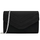 Milisente Damen Clutch, Samt Abendtasche Hochzeit Tasche Clutch Bag Elegante Umschlag Crossbody...