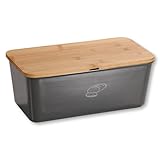 Kesper | Brotbox, Material: Melamin, Bambus, Maße: B: 34 x T: 18 x H: 14 cm, Farbe: Grau, Braun |...