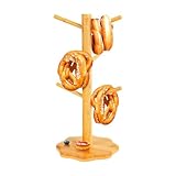 Generisch Brezelständer, 33×15cm Holz Donut Ständer, Tannenbaum-Design Thekenhalter für Brezeln...