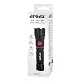 Arcas 30700036 3 in 1 LED Leuchte, Aluminium, schwarz, 17 x 4,5 x 4,5 cm