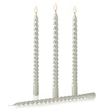 Spitzkerzen-Set, 25,4 cm, glänzende Metalloptik, Perlweiß, tropffrei, 9 Stunden, sauber brennend,...