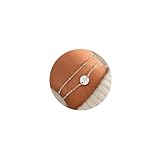 TINGN Armband Damen Silber, Silber Armband mit Buchstaben A Mädchen Layered Armbänder Damen...