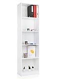 ADGO R50 Bücherregal mit Fächern 50x30x181 cm, Schmaler Schrank, Offenes Standregal, Büroregal,...