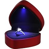 LED Ring Box Herzform Ring Schachtel Schmuckschatullen Geschenkbox für Hochzeit Verlobungsring...