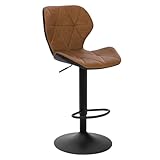 EUGAD 1X Barhocker Barstuhl Bistrohocker Tresenhocker Retro höhenverstellbar und drenbar mit...