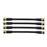Satix Koaxialkabel Patchkabel mit F-Stecker 15 cm (4 Stück) schwarz