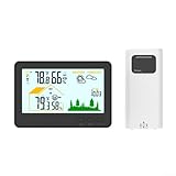 Kabelloses Thermohygrometer, mit IP4 wasserdichtem externen Sender, für Messwerte im Freien...