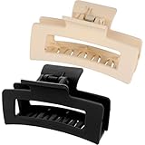WLLHYF Quadratische Klauenclips 2 Stück 8.5 cm Mittlere Haarklammern Matt Rutschfest Modisch...