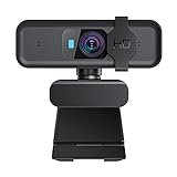 1080P Computer Webcam mit Objektivdeckel, Streaming PC Kamera mit Autofokus/Stereo...